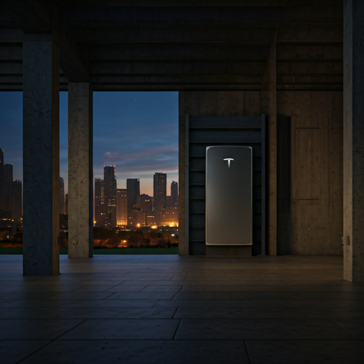 Family enjoying a warmly lit modern living room with home battery storage nearby