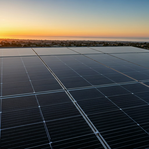 Detail of a premium solar panel array